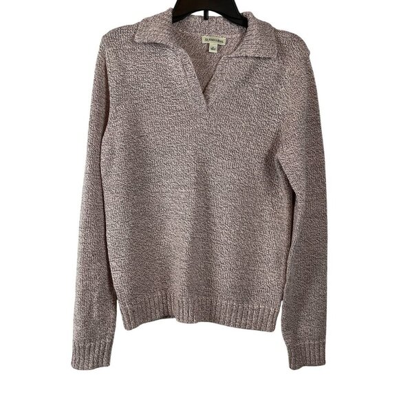 St. Johns Bay Women Beige Pullover Long Sleeves Ribbed Hem Sweater M - Picture 1 of 6